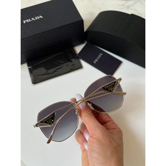 NEW Prada PR57YS Sunglasses in Silver Grey Gradient - Picture 3 of 11